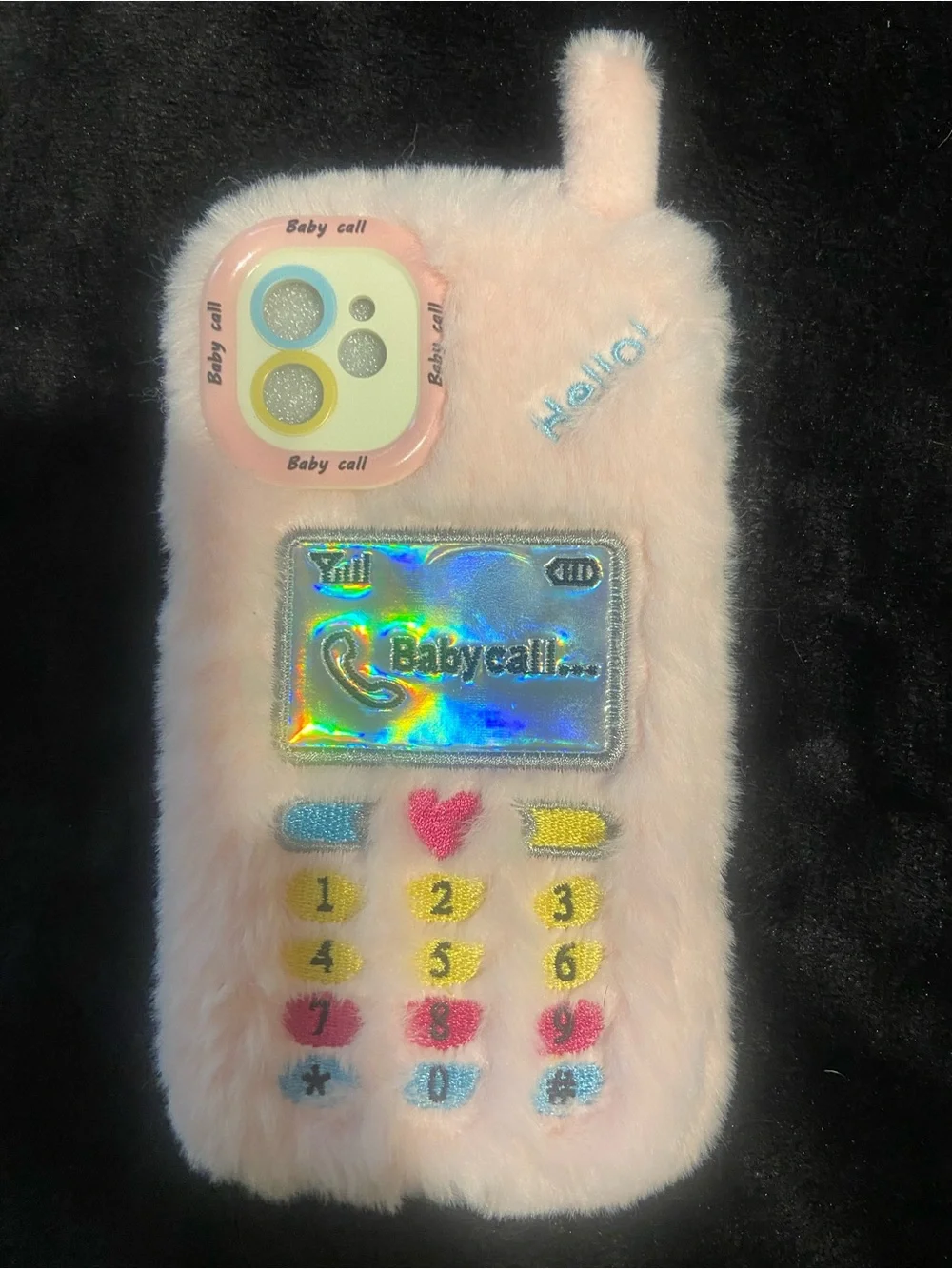 Plush Pink Faux Fur 'Baby Call' Phone Case